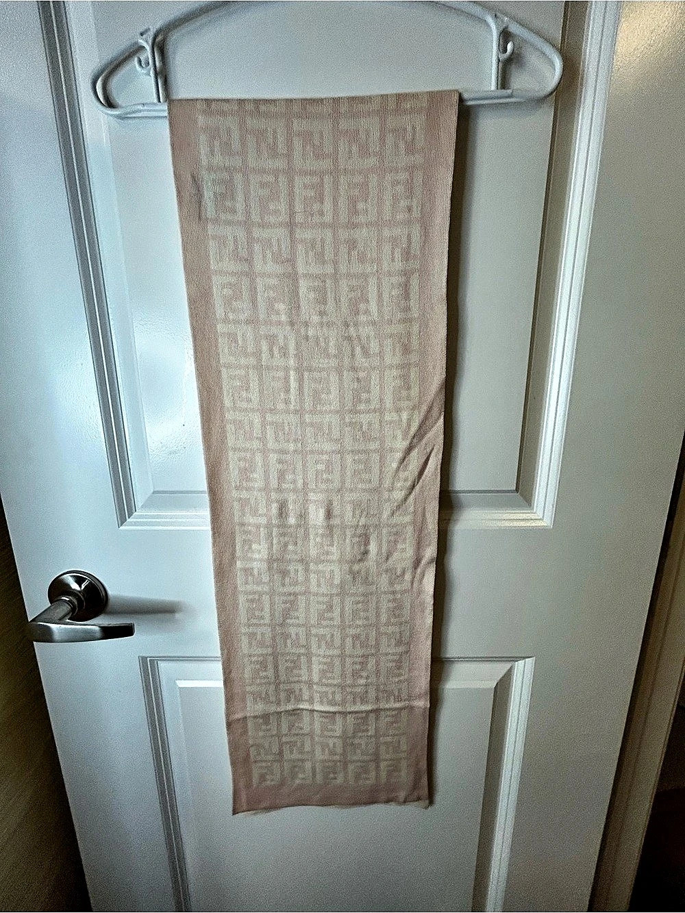 Fendi FF Zucca Scarf Pink & Cream